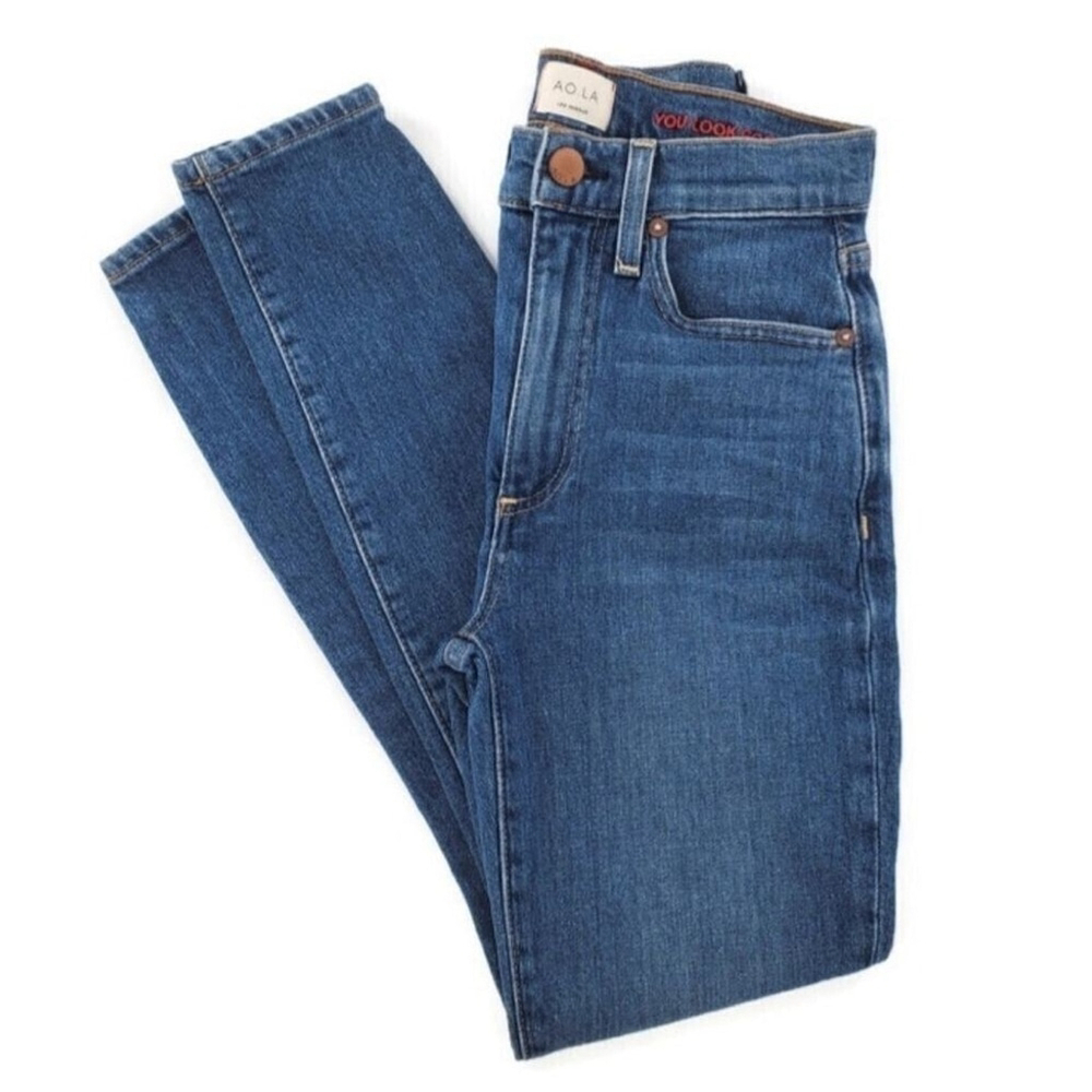 Alice + Olivia AO.LA Good High-Rise Skinny Ankle Dark Wash Jeans